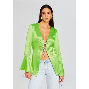 NWOT RETROFETE SVEA FRESH LIME BLOUSE size XXS